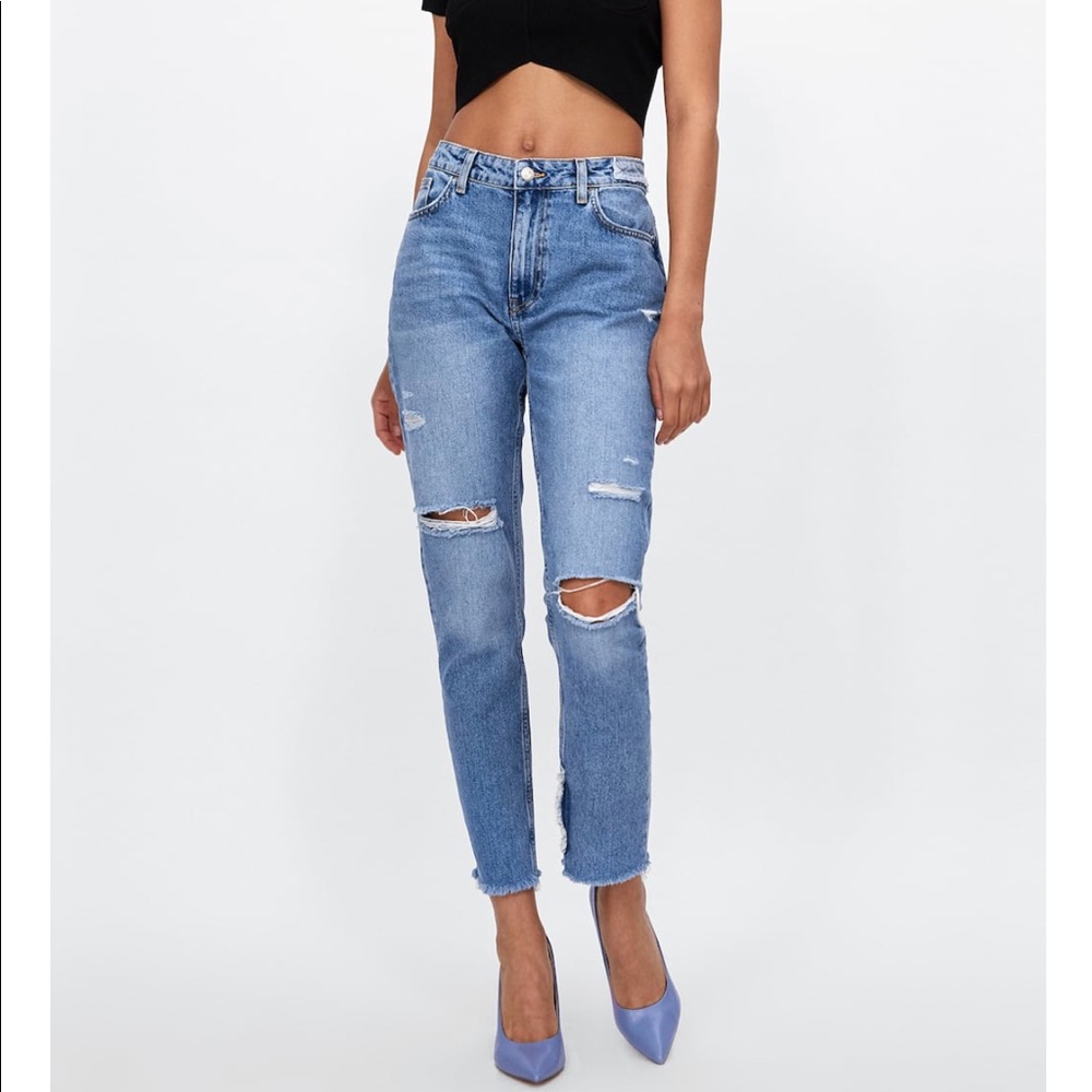 Zara distressed mom 👖!!!